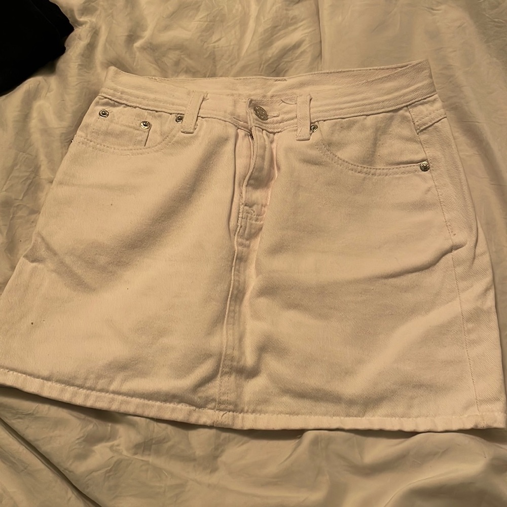 White mini skirt